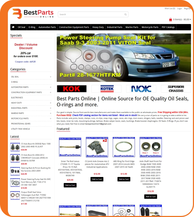 Bestparts  OpenCart eCommerce website