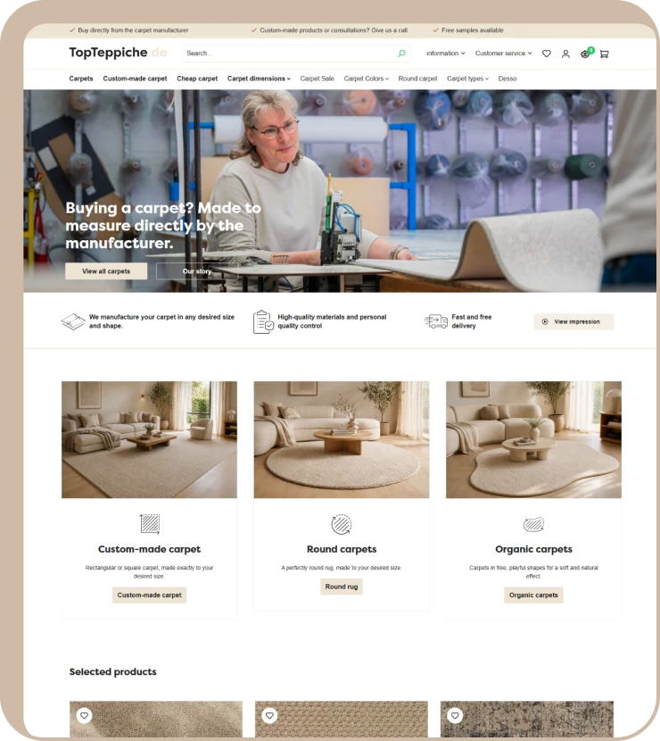 Topteppiche  OpenCart eCommerce website